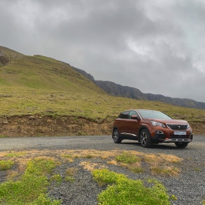 Rental car in an Iceland landscape
