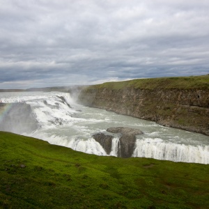 Gulfoss waterfall is where the 'Golden Circle' route gets its name, as Gulfoss means golden.