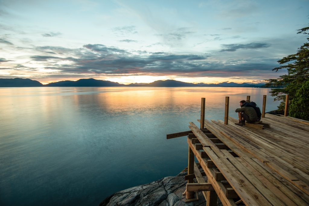 sunset on the deck