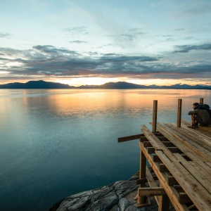 sunset on the deck