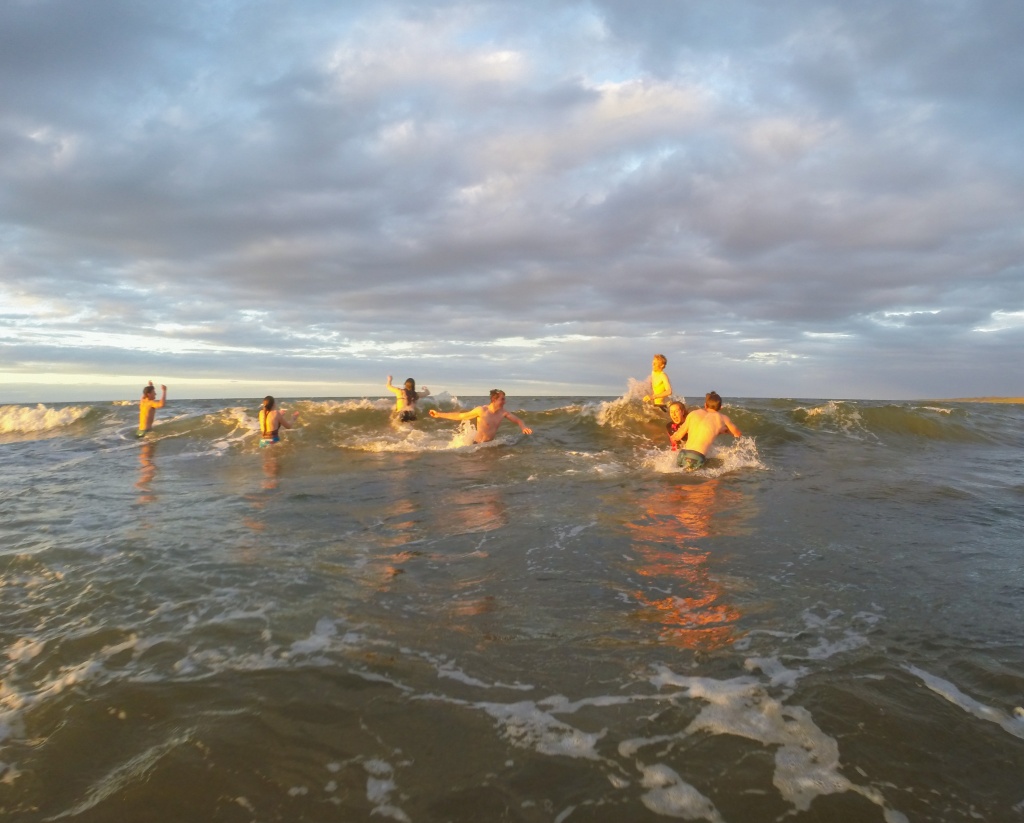 ocean sunrise swimming